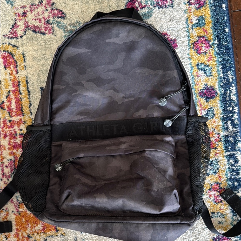 Athleta Girl Black Camo Backpack